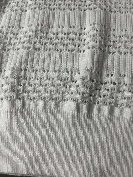 LOFT White Openwork Scoopneck Knit Sweater - Picture 10 of 11